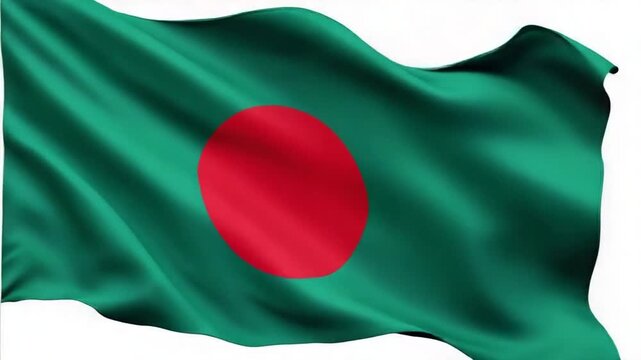Waving Flag of Bangladesh - A Symbol of Independence and National Pride.