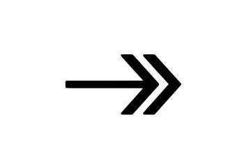 Minimalist Black Double Lined Right Arrow Icon
