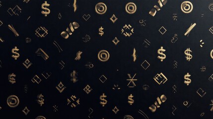 A seamless vector finance background with money-themed geometric patterns and sleek metallic gradients for professional use.