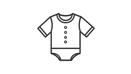 Baby Onesie Illustration, Simple, Outline, Clothing.