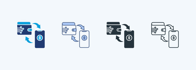 Peer To Peer Transfer Multiple Style Icon Collection