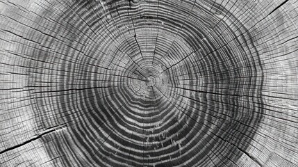 Obraz premium A textured close-up of tree rings and end grain in monochrome, fused with faint monetary motifs for an earthy financial contrast.
