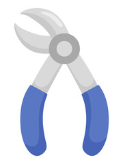 Dentists medical instrument. Dental nippers illustration in flat style. 