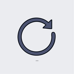 Circular arrow symbol illustrating process repetition update cycle