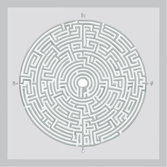 Circular maze illustration complex pathfinding challenge for problem solving