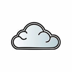 Cloud icon illustration isolated against a white background