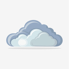 Cloud illustration on white background for weather forecast design element