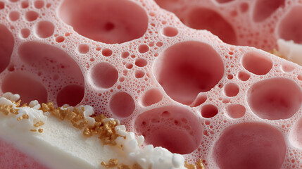 Close up captures soothing sensation of red liquid, conveying feeling of healing and calmness