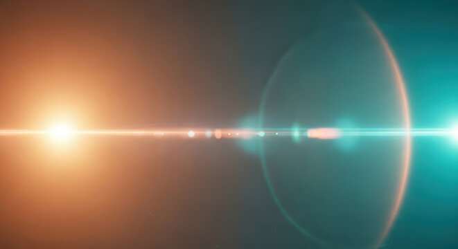 Brilliant Lens Flare Effect Emanating from a Distant Star System in Deep Space - Powered by Adobe