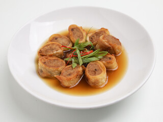 Gohyong or Ngohyong, is popular Chinese dish made from fried dumpling and served with sweet and sour sauce
