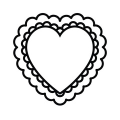 Intricate heart shaped lace doily pattern design