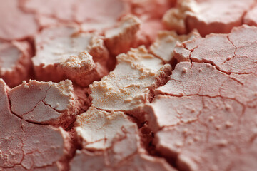 Macro psoriasis skin surface shows painful cracked patches. visual representation of discomfort and struggle