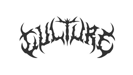 Culture vector in black metal typography style, ideal for dark designs, band logos, posters, and streetwear prints.