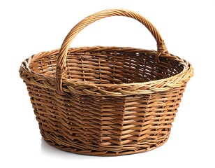 Round Wicker Basket with Handle.