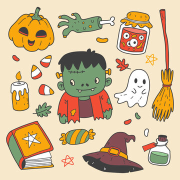 Hand drawn halloween element 1
