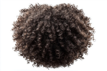 afro textured curly wig, isolated on white background