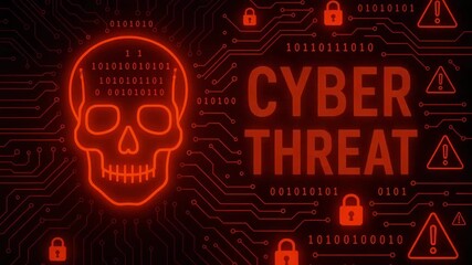 A striking digital illustration of a skull against a circuit board, symbolizing cybersecurity threats and digital dangers. - Powered by Adobe