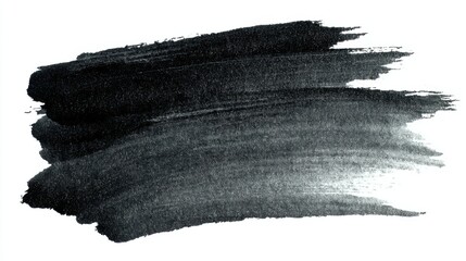 black watercolor brush stroke on white