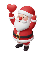 Santa Claus making overhead heart with hand