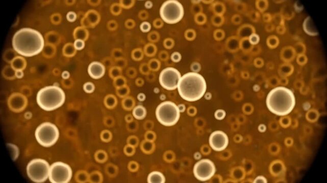 Close-Up View of Microorganisms in a Cellular Structure Environment
