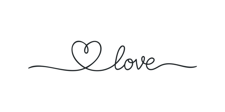 Handwritten love heart symbol and text