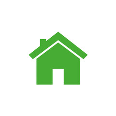Green house icon symbol for home real estate property building residence dwelling architecture simple clean design vector on white background
