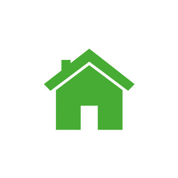 Green house icon symbol for home real estate property building residence dwelling architecture simple clean design vector on white background
