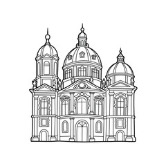 Ornate classical building with domes and columns