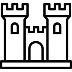 Castle fortress outline icon vector