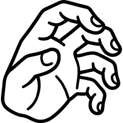 Grabbing hand outline icon vector