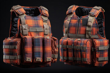 Tactical vest with orange checkered