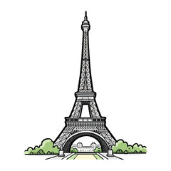 Fototapeta premium Eiffel tower in paris isolated on white background