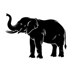 Silhouette of an African Elephant standing majestically.