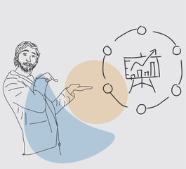 He gestures toward growth—where data becomes direction