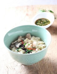 Lyophyllum decastes sujebi, traditional Korean handmade soup with mushrooms and rich flavor