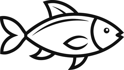 Clean and Simple Fish Doodle Vector Illustration