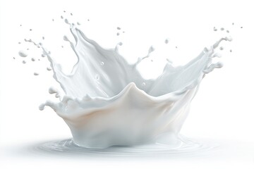 Milk splash on white background