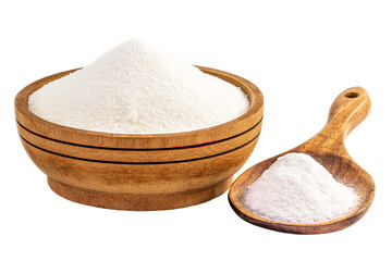 sodium bicarbonate on isolated white background, chemical compound in crystalline powders, used as...