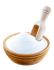 sodium bicarbonate on isolated white background, chemical compound in crystalline powders, used as...