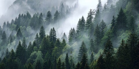 Misty mountain forest