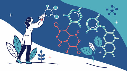  vector illustration of innovative molecular-themed vector composition technology blue background.