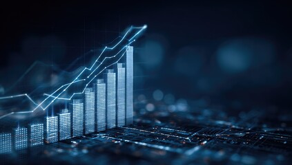 Abstract digital graph of growth