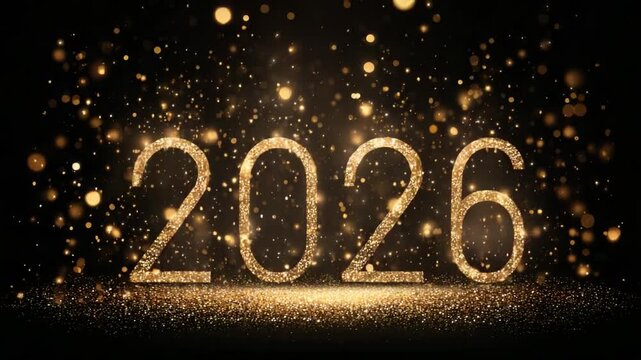 Sparkling Celebration of the New Year 2026: A Vibrant Display of Golden Light and Magic, Signifying Fresh Beginnings and Endless Possibilities Ahead!