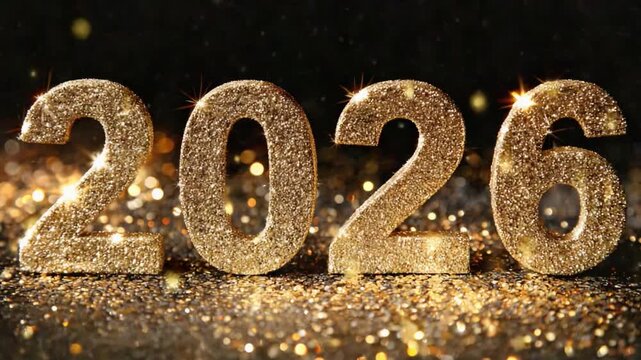 A Glimmering Gold 2026: Celebratory Glittering Numbers Against a Sparkling Background, Perfect for New Year or Milestone Festivities