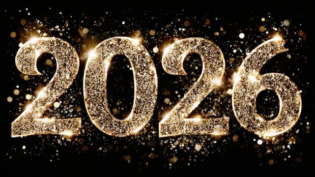 A Stunning Representation of the Year 2026: Glittering Sparkles and Radiant Light Creating an Extravagant Celebration Atmosphere Perfect for New Year's Festivities