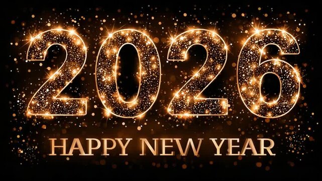 Celebratory Transition into 2026: A Spectacular Display Featuring Glimmering Numbers and Festive Sparkles to Mark the Arrival of a Joyful New Year.