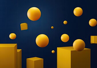 Abstract geometric shapes in a dark background