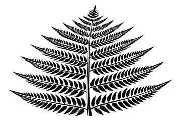 Naklejka premium Vector art of black and white fern leaf illustration