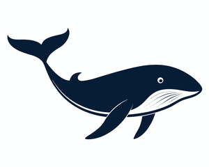 Obraz premium Whale swimming silhouette illustration isolated on white background
