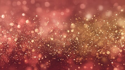 A shimmering background of golden and red bokeh lights, creating a festive and dreamy atmosphere.